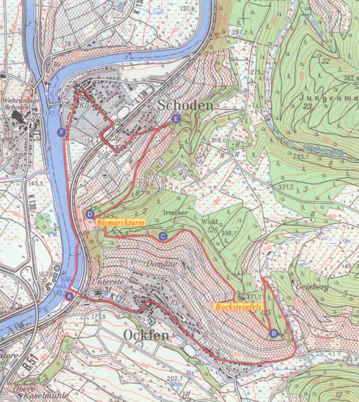 Karte Geologisch-Naturkundlicher Lehrpfad < 235 KB >